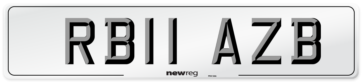 RB11 AZB Number Plate from New Reg